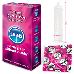 Préservatifs Skins Dots and Ribs 12 Paquet